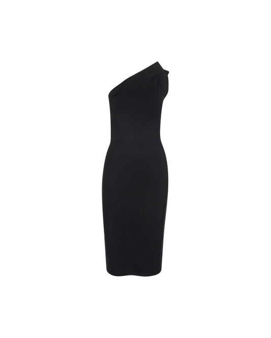 Rolan Mouret One Shoulder Black Dress