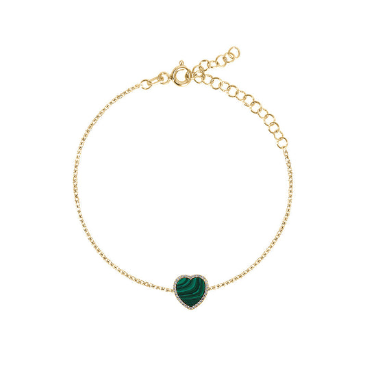 Malachite Emerald Heart Bracelet