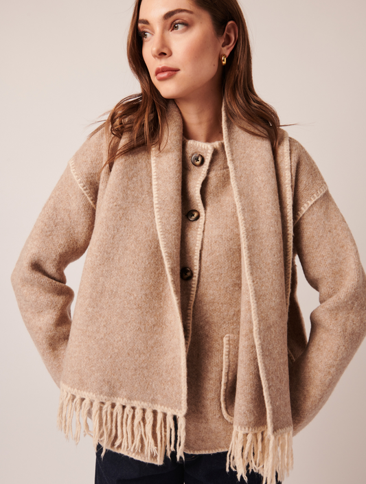 Soft Mink Scarf Jacket