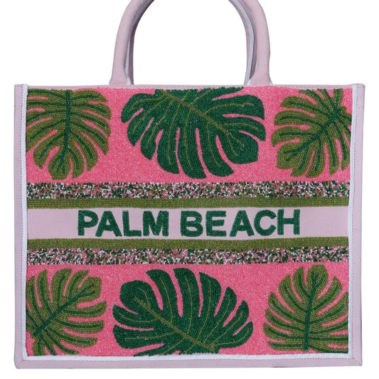 Cabas perlé Palm Beach