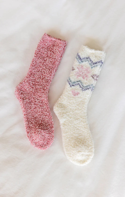 Fair Isle Plush Lounge Socks