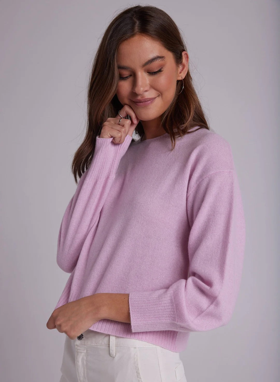 Cashmere Crewneck Rib Pullover