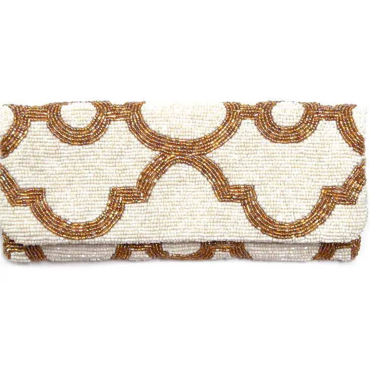 Gold Mosiac Beaded Clutch Bag