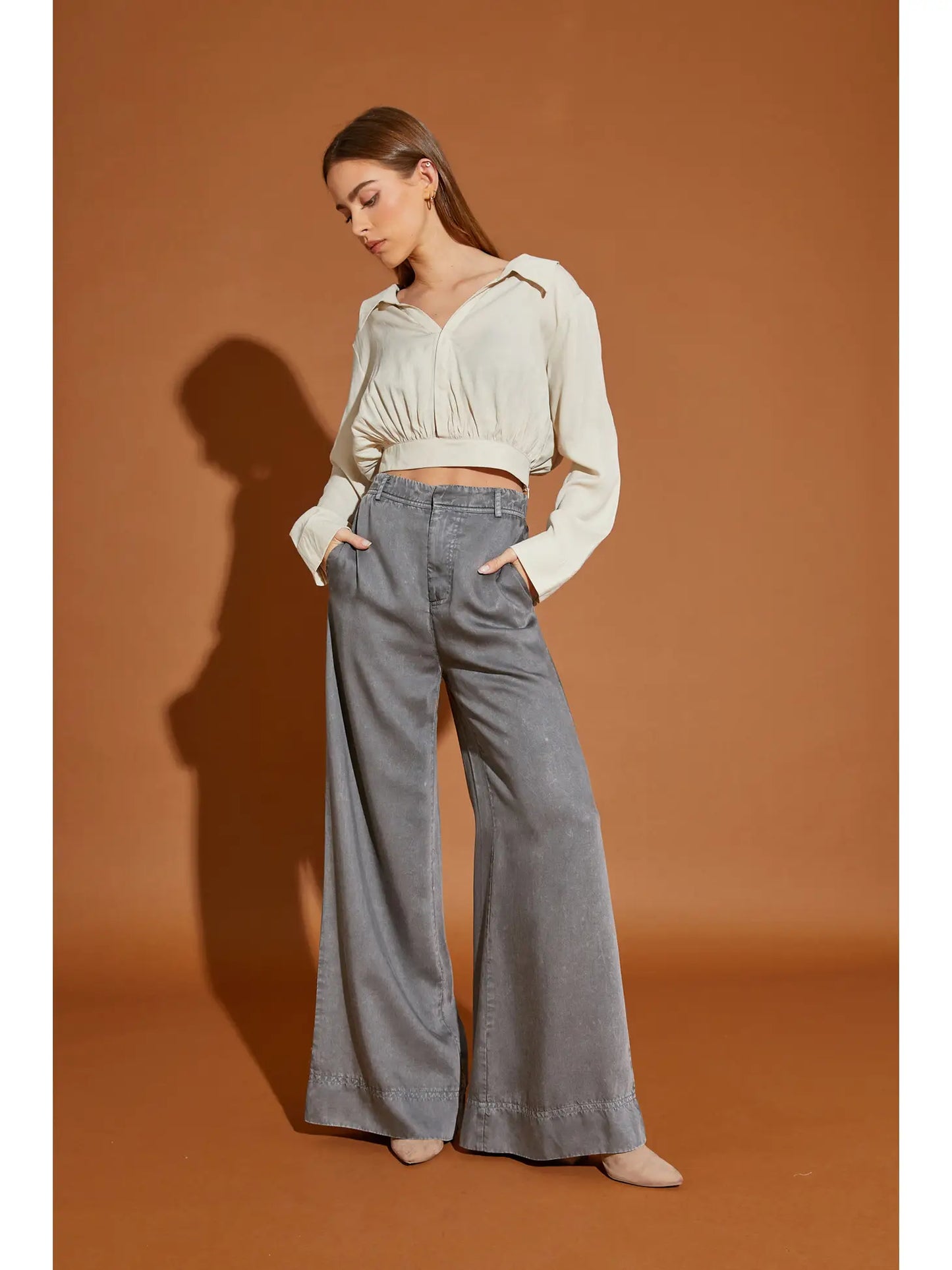 Wide Leg Pants Charcoal